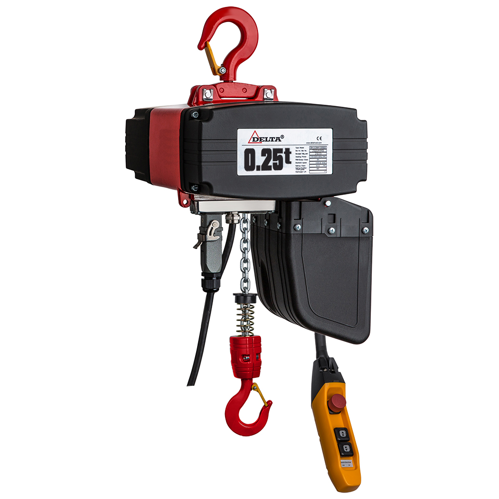 DELTA Polipasto electrico de cadena DMH– 110V-230V – 0,25 ton - con altura de elevación de 6 metros – doble velocidad 