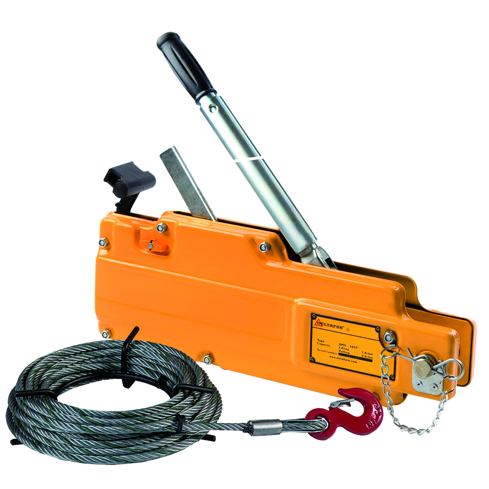 DELTAFOR Steelwire pulling hoist steel casting with 20 meter steelwire - 0,8 ton