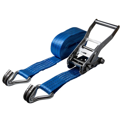 [CO.SB.RVS.050.10] DELTASLING – Ratchet tie down with stainless steel ratchet – 50 mm x 10 meter – 1500 daN – Blue