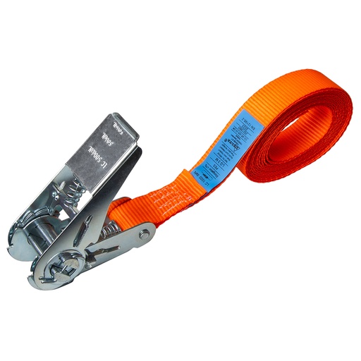 [CO.SR.025.03.OR] DELTASLING – Lashing belt with ratchet – 25 mm x 3 meter – 500 daN – Orange