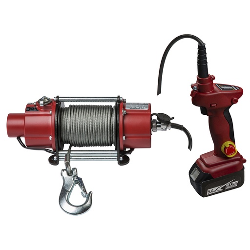 [CZ.0.DBW.350] DELTA Elektrische Drahtseilzugwinde mit Batterie Typ DBW 18V 4m/min mit 15m Drahtseil