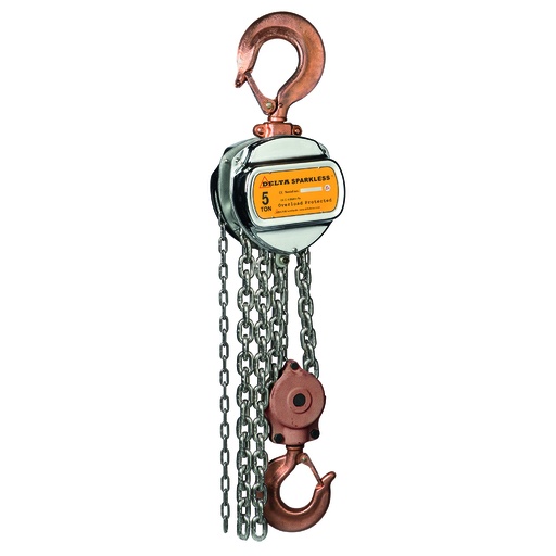 [DC.0.06505003] DELTA SPARKLESS – Sparkproof manual chain hoist – 5 ton – with 3 meter hoisting height – ATEX Zone 1