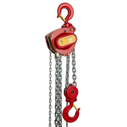 [DR.0.04105003] DELTA RED – Premium Stirnradkettenzug – 5 ton – mit 3 Meter Hubhöhe