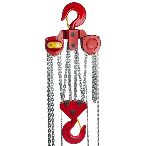 [DR.0.04120003] DELTA RED – Premium manual chain hoist – 20 ton – with 3 meter hoisting height