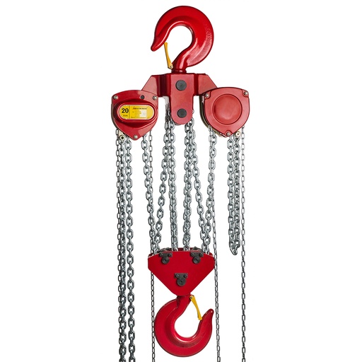 [DR.0.04120006] DELTA RED – Premium Stirnradkettenzug – 20 ton – mit 6 Meter Hubhöhe