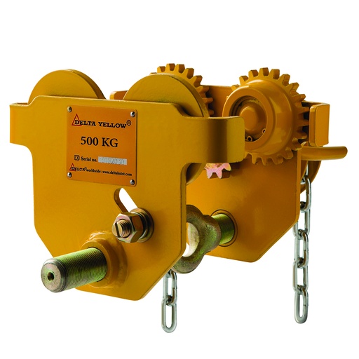 [DY.0.037000500.10] DELTA YELLOW Geared trolley - 0,5 ton - 9,5 meter operating height