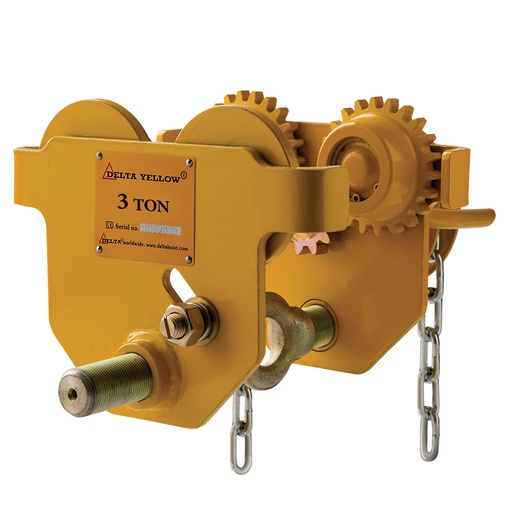[DY.0.037003000.10] DELTA YELLOW Laufkatze mit Haspelkettenfahrwerk - 3 ton - 9,5 Meter Handkette