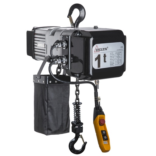 [SG.0.DMS.01001.03] DELTA Elektrischer Kettenzug DMS – 230V – 1 Ton – mit 3 Meter Hubhöhe – 1 Geschwindigkeit – 1 Strang