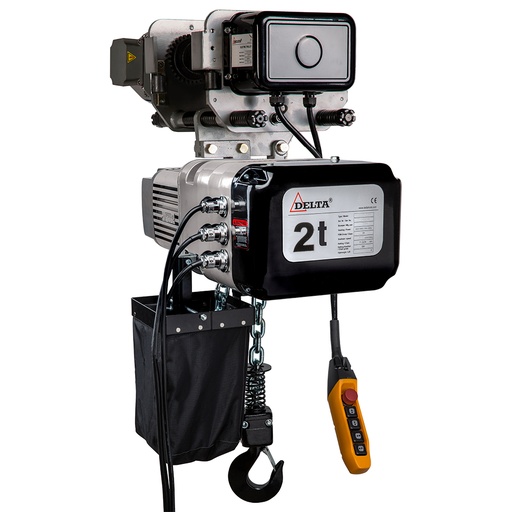 [SG.0.DTD.02102.03] DELTA Electric chain hoist with electric trolley DTD – 400V – 2 ton – with 3 meter hoisting height  – double speed – 1 chain fall