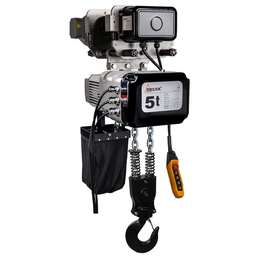 [SG.0.DTD.05001.06] DELTA Electric chain hoist with electric trolley DTD – 400V – 5 ton – with 6 meter hoisting height – single speed – 2 chain falls