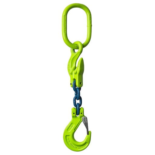 [YE.10.1SKI.13.020] DELTALOCK Grade 100 – 1-leg chain sling 13 mm x 2 meter – With clevis latch hook and grab hook 