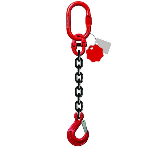 [YE.8.1SK.06.010] DELTALOCK Grade 80 – 1-leg chain sling 6 mm x 1 meter – With clevis latch hook 