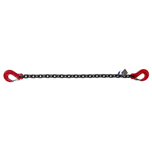 [YE.SS.10.1I.10.010] DELTALOCK Grade 100 – Lashing chain 10 mm x 1 meter – With one grab hook – LC 80 kN