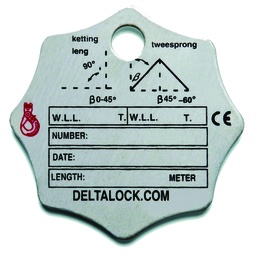 [YE.TAG.12] DELTALOCK ID Tag for 1-sling &amp; 2-sling chain slings
