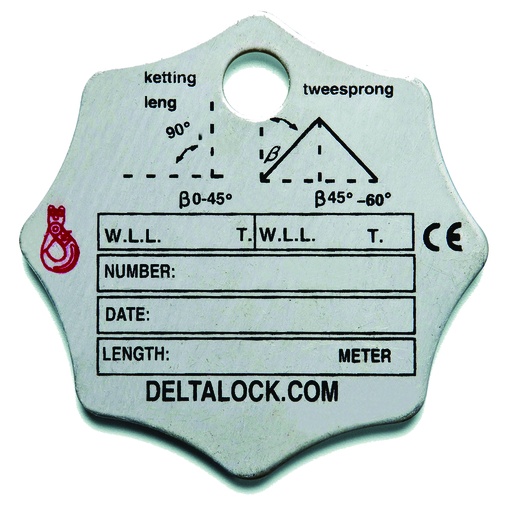 [YE.TAG.12] DELTALOCK ID Tag for 1-sling & 2-sling chain slings