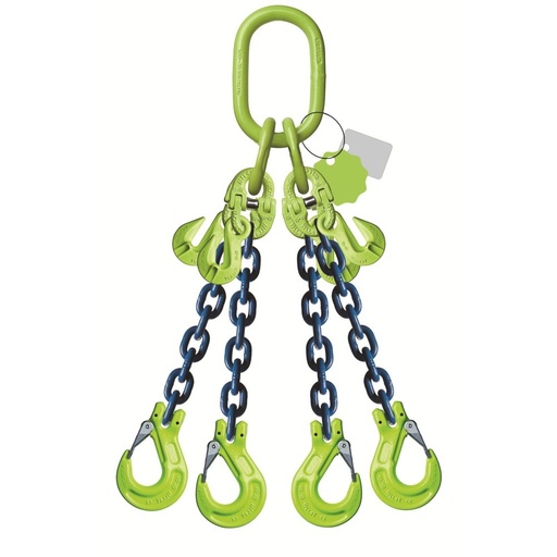 [YE.10.4SKI.20.060] DELTALOCK Grade 100 - 4 chaînes des simples 20 mm x 6 meter - Avec crochet de chape et crochet de raccourissement - CMU est basée sur 0 - 45°