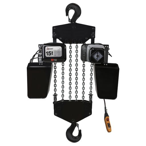 [SG.0.DTS.15002.10] DELTA Electric chain hoist DTS – 400V – 15 ton – with 10 meter hoisting height  – double speed – 6 chain falls