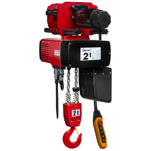 [DH.0.DED.02003.06] DELTA Electric chain hoist with electric trolley DED – 400V – 2 ton – with 6 meter hoisting height  – double speed – 2 chain falls