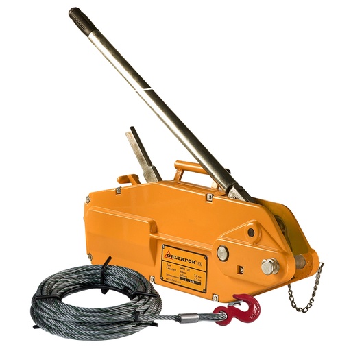 [SG.0.0250001602] DELTAFOR Drahtseilzug mit Aluminiumgehäuse mit 20 Meter Stahlkabel - 1,6 ton 
