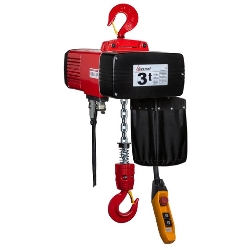 [DH.0.DEH.03003.06] DELTA Elektrischer Kettenzug DEH – 400V – 3 Ton – mit 6 Meter Hubhöhe – 2 Geschwindigkeiten – 1 Strang