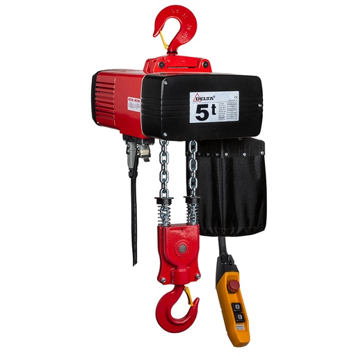 [DH.0.DEH.05003.06] DELTA Elektrischer Kettenzug DEH – 400V – 5 Ton – mit 6 Meter Hubhöhe – 2 Geschwindigkeiten – 2 Strang