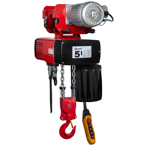 [DH.0.DED.05003.06] DELTA Electric chain hoist with electric trolley DED – 400V – 5 ton – with 6 meter hoisting height  – double speed – 2 chain fall