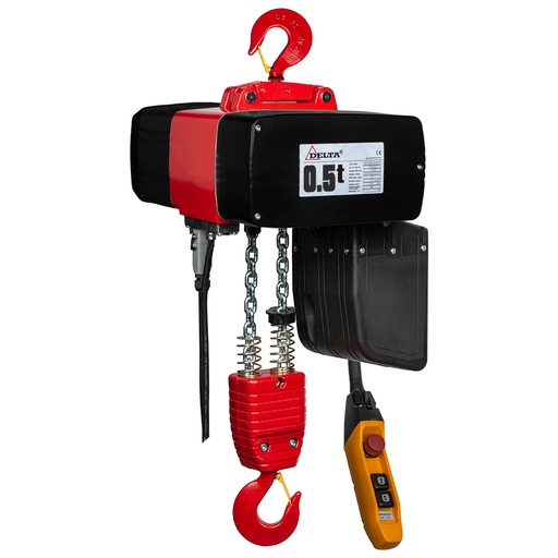 [DH.0.DMH.00523.06] DELTA Elektrischer Kettenzug DMH  – 110V–230V – 0,5 Ton – mit 6 Meter Hubhöhe – 2 Geschwindigkeiten – 2 Strang