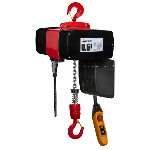 [DH.0.DMH.00513.10] DELTA Elektrischer Kettenzug DEH – 110V–230V– 0,5 Ton – mit 10 Meter Hubhöhe – 2 Geschwindigkeiten – 1 Strang 