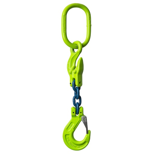 [YE.10.1SKI.20.040] DELTALOCK Grade 100 – 1-leg chain sling 20 mm x 4 meter – With clevis latch hook and grab hook