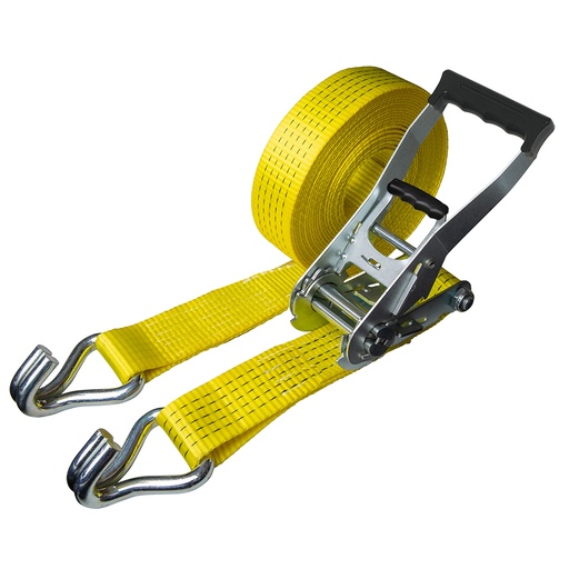 [CO.SB.050.09.2.R.GE] DELTASLING – Sangle d’arrimage avec cliquet et levier en caoutchouc – 50 mm x 9 mètres – 2500 daN – Jaune